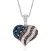 image:imageRossSimons 023 ct tw Multicolored Diamond American Flag Heart Pendant Necklace in Sterling SilverDiamond
