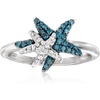 image:imageRossSimons 025 ct tw Blue and White Diamond Starfish Ring in Sterling Silverdiamondcolored
