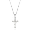 image:imageRossSimons 025 ct tw Diamond Cross Pendant Necklace in Sterling SilverDiamond