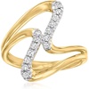 image:imageRossSimons 025 ct tw Diamond DoubleWave Ring in 18kt Gold Over SterlingDiamond