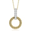 image:imageRossSimons 025 ct tw Diamond Mesh Circle Pendant Necklace in 18kt 2Tone Gold 18 inches