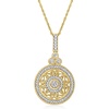 image:imageRossSimons 025 ct tw Diamond Openwork Circle Pendant Necklace in 18kt Gold Over Sterling 18 inches