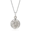 image:imageRossSimons 025 ct tw Diamond Openwork Pendant Necklace in Sterling SilverDiamond
