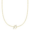 image:imageRossSimons 025 ct tw Diamond Paper Clip Link Toggle Necklace in 18kt Gold Over SterlingDiamond