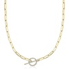 image:imageRossSimons 025 ct tw Diamond Toggle Clasp Paper Clip Link Necklace in 14kt Yellow GoldDiamond