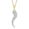 image:imageRossSimons 025 ct tw Pave Diamond Italian Horn Pendant Necklace in 18kt Gold Over SterlingDiamond