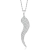image:imageRossSimons 025 ct tw Pave Diamond Italian Horn Pendant Necklace in Sterling SilverDiamond