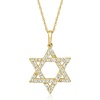 image:imageRossSimons 025 ct tw Round and Baguette Diamond Star Of David Pendant Necklace in 14kt Yellow GoldDiamond