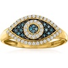 image:imageRossSimons 030 ct tw Blue and White Diamond Evil Eye Ring in 14kt Yellow GoldDiamond