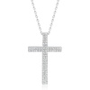 image:imageRossSimons 033 ct tw Diamond Cross Pendant Necklace in Sterling Silver 18 inches