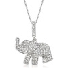 image:imageRossSimons 033 ct tw Pave Diamond Baby Elephant Pendant Necklace in Sterling SilverDiamond