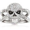 image:imageRossSimons 050 ct tw Black and White Diamond Skull Ring in Sterling Silverdiamondcolored