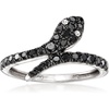 image:imageRossSimons 050 ct tw Black and White Diamond Snake Bypass Ring in Sterling Silverdiamondcolored
