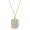 image:imageRossSimons 050 ct tw Diamond Compass Dog Tag Pendant Necklace in 18kt Gold Over SterlingDiamond