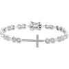 image:imageRossSimons 050 ct tw Diamond Cross and Infinity Symbol Link Bracelet in Sterling Silver 725 inches