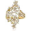 image:imageRossSimons 050 ct tw Diamond Flower Bypass Ring in 18kt Gold Over SterlingDiamond