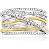 image:imageRossSimons 050 ct tw Diamond Highway Ring in Sterling Silver With 14kt Yellow GoldDiamond
