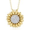 image:imageRossSimons 050 ct tw Diamond Sunflower Pendant Necklace in 18kt Gold Over SterlingDiamond