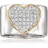 image:imageRossSimons 050 ct tw Pave Diamond Heart Ring in Sterling Silver With 14kt Yellow GoldDiamond