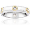 image:imageRossSimons 060 ct tw BezelSet LabGrown Diamond Ring in Sterling Silver and 18kt Gold Over SterlingDiamond