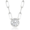 image:imageRossSimons 100 Carat BezelSet Diamond Solitaire Paper Clip Link Necklace in 14kt White GoldDiamond