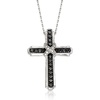 image:imageRossSimons 100 ct tw Black and White Diamond Cross Pendant Necklace in Sterling SilverDiamond