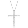 image:imageRossSimons 100 ct tw Diamond Cross Pendant Necklace in 14kt White GoldDiamond