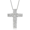 image:imageRossSimons 100 ct tw Diamond Cross Pendant Necklace in Sterling SilverDiamond