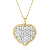 image:imageRossSimons 100 ct tw Pave Diamond Heart Pendant Necklace in 14kt Yellow GoldDiamond