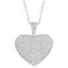 image:imageRossSimons 100 ct tw Pave Diamond Heart Pendant Necklace in Sterling SilverDiamond