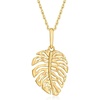 image:imageRossSimons 10kt Yellow Gold Monstera Leaf Pendant Necklace 16 inches