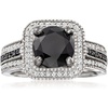 image:imageRossSimons 300 ct tw Black and White Diamond Ring in Sterling SilverDiamond