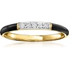 image:imageRossSimons Black Enamel Ring With Diamonds in 18kt Gold Over SterlingDiamond