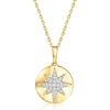 image:imageRossSimons Diamond Star Disc Pendant Necklace in 18kt Gold Over SterlingDiamond