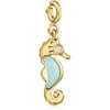 image:imageRossSimons Larimar Seahorse Charm With Single White Topaz in 18kt Gold Over Sterling