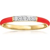 image:imageRossSimons Red Enamel Ring With Diamonds in 18kt Gold Over SterlingDiamond