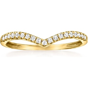 image:imagePure Collection by RossSimons 015 ct tw Diamond Chevron Ring in 14kt Yellow GoldDiamond