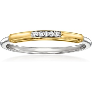 image:imagePure Collection by RossSimons Diamond Ring in Sterling Silver and 14kt Yellow GoldDiamond