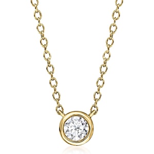 image:imageRossSimons 015 Carat BezelSet LabGrown Diamond Necklace in 18kt Gold Over SterlingDiamond