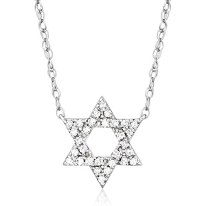 image:imageRossSimons 015 ct tw Diamond Star Of David Necklace in Sterling Silver 16 inches