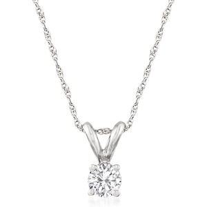 image:imageRossSimons 025 Carat Diamond Solitaire Necklace in 14kt White Gold 18 inches