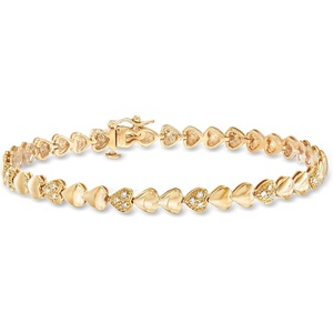 image:imageRossSimons 025 ct tw Diamond Heart Bracelet in 18kt Gold Over SterlingDiamond