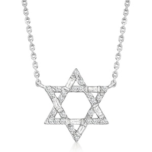 image:imageRossSimons 025 ct tw Diamond Star Of David Necklace in Sterling SilverDiamond