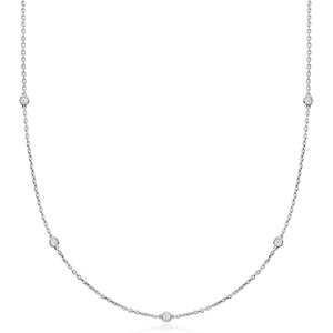 image:imageRossSimons 033 ct tw LabGrown Diamond Station Necklace in Sterling SilverDiamond