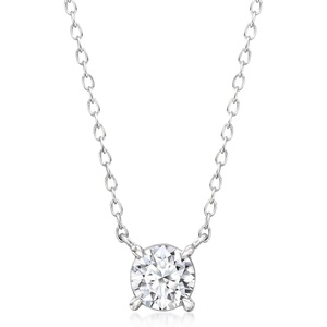 image:imageRossSimons 050 Carat LabGrown Diamond Solitaire Necklace in Sterling SilverDiamond