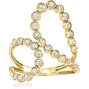image:imageRossSimons 050 ct tw BezelSet Diamond DoubleLoop Ring in 14kt Yellow GoldDiamond