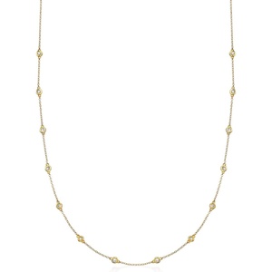 image:imageRossSimons 050 ct tw BezelSet Diamond Station Necklace in 14kt Yellow Gold50 ct tw in Yellow Gold