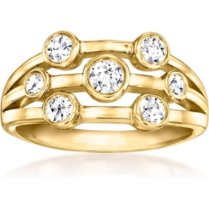 image:imageRossSimons 050 ct tw BezelSet LabGrown Diamond MultiRow Ring in 18kt Gold Over SterlingDiamond