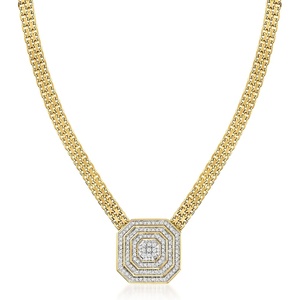 image:imageRossSimons 050 ct tw Diamond Cluster Necklace in 18kt Gold Over SterlingDiamond
