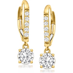 image:imageRossSimons 050 ct tw Diamond Drop Earrings in 14kt Yellow Gold